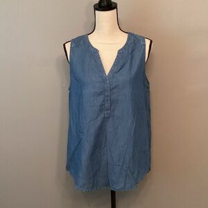 Women’s Medium Lucky Brand Blue V-Neck Tank Top EUC